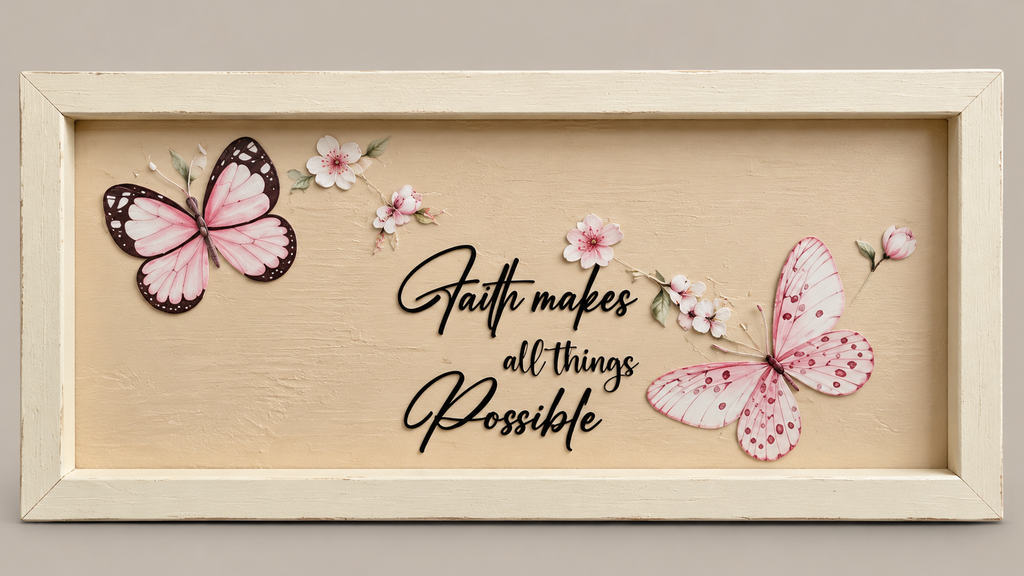 Double-Sided "Love & Faith" Wooden Sign