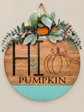 "Hi Pumpkin" Wooden Round