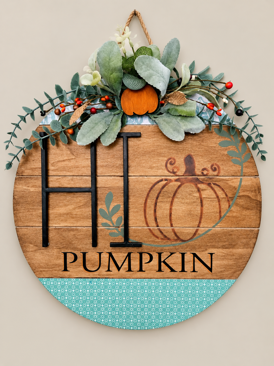 "Hi Pumpkin" Wooden Round