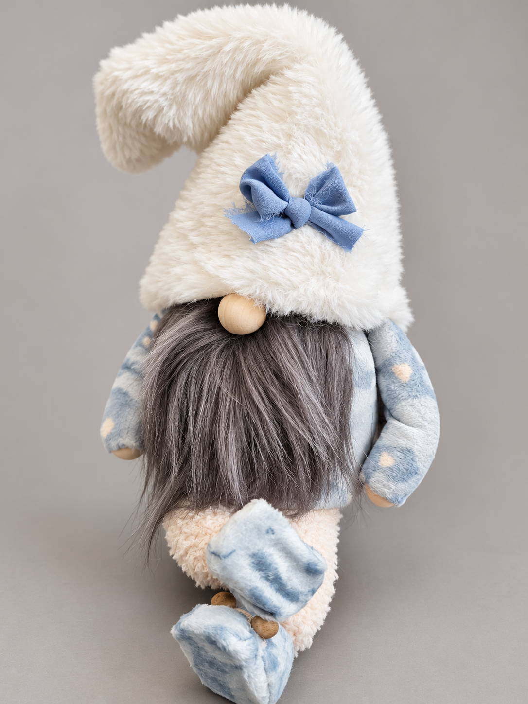 Blue Grey Elephant Plush Gnome