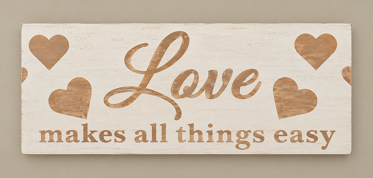 Double-Sided "Love & Faith" Wooden Sign