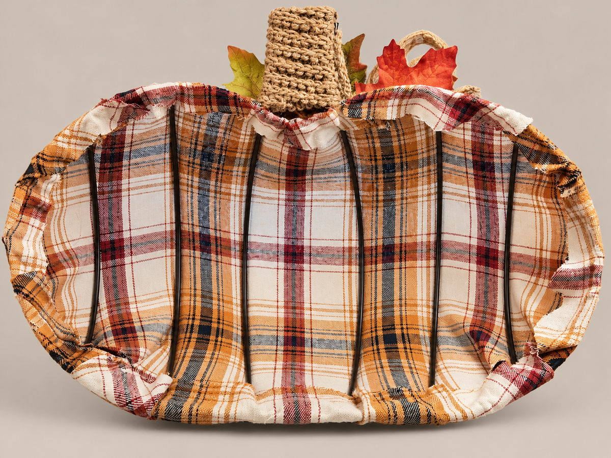 3D Plaid Fabric Pumpkin