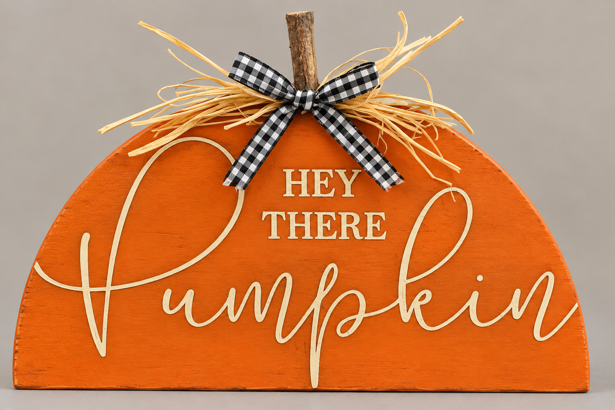 "Hey There Pumpkin" Wooden Sign