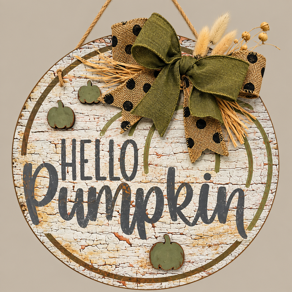 "Hello Pumpkin" Small Round