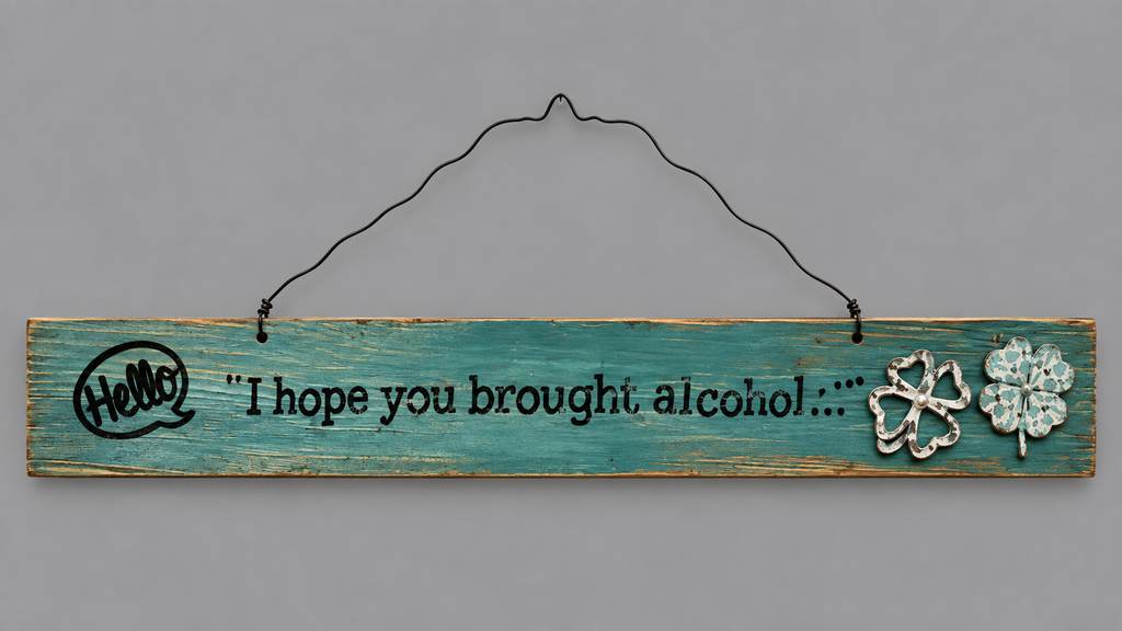 "I Hope You Brought Alcohol..." Rustic Wooden Sign