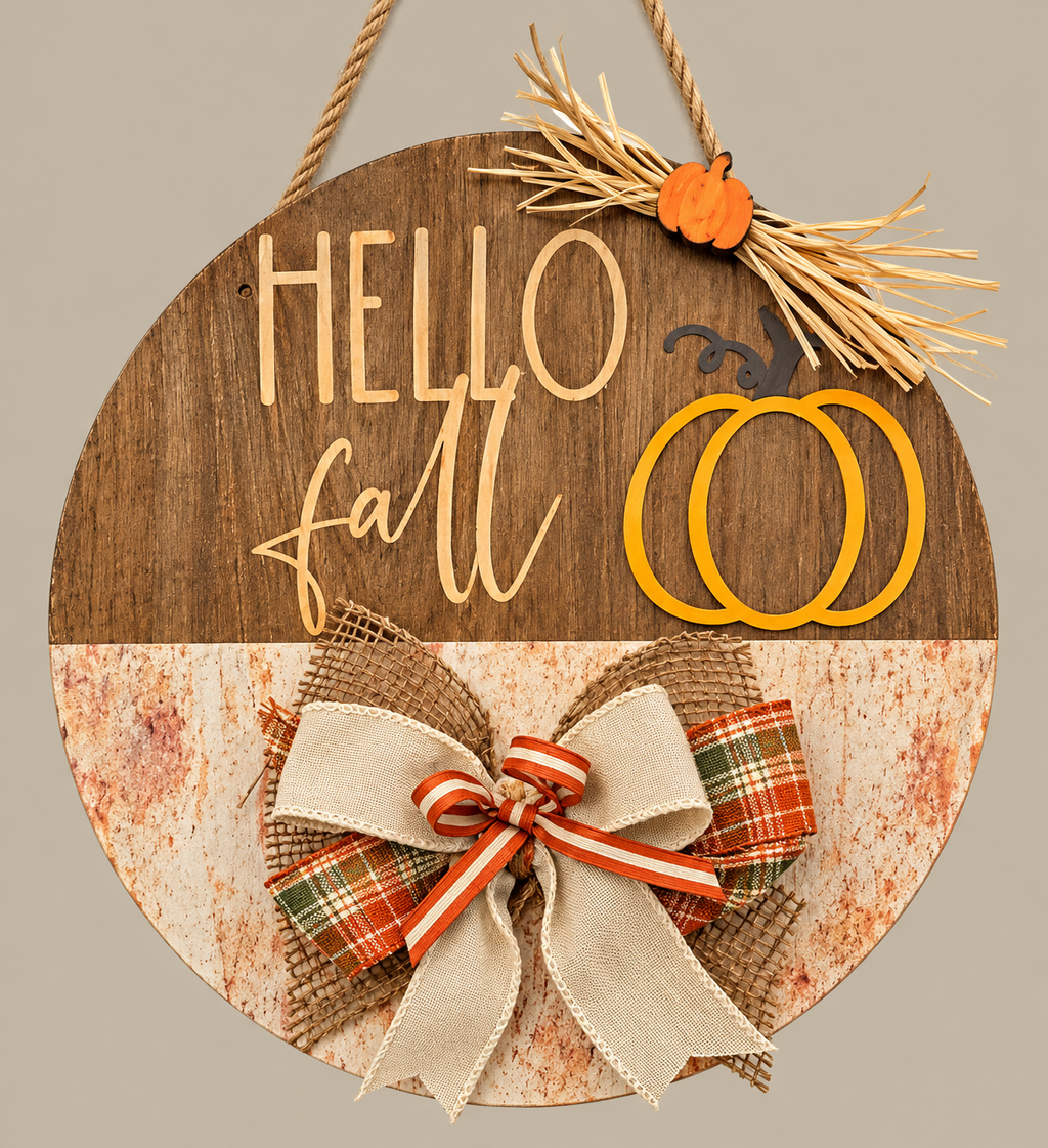 "Hello Fall" Small Round