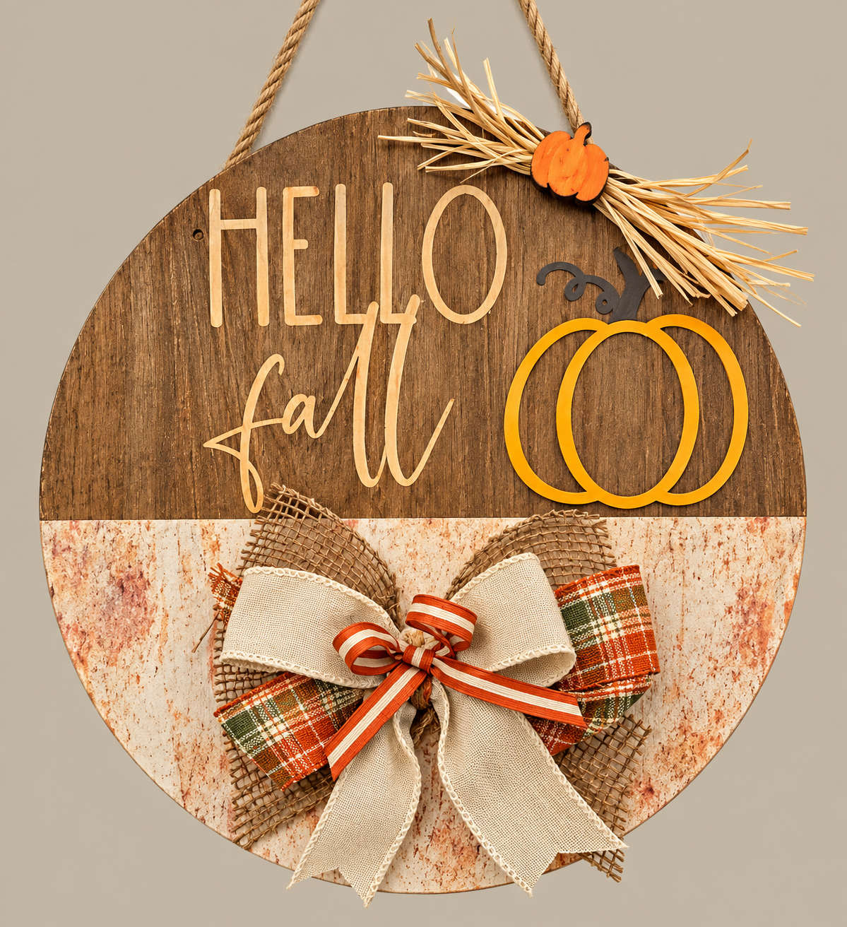 "Hello Fall" Small Round