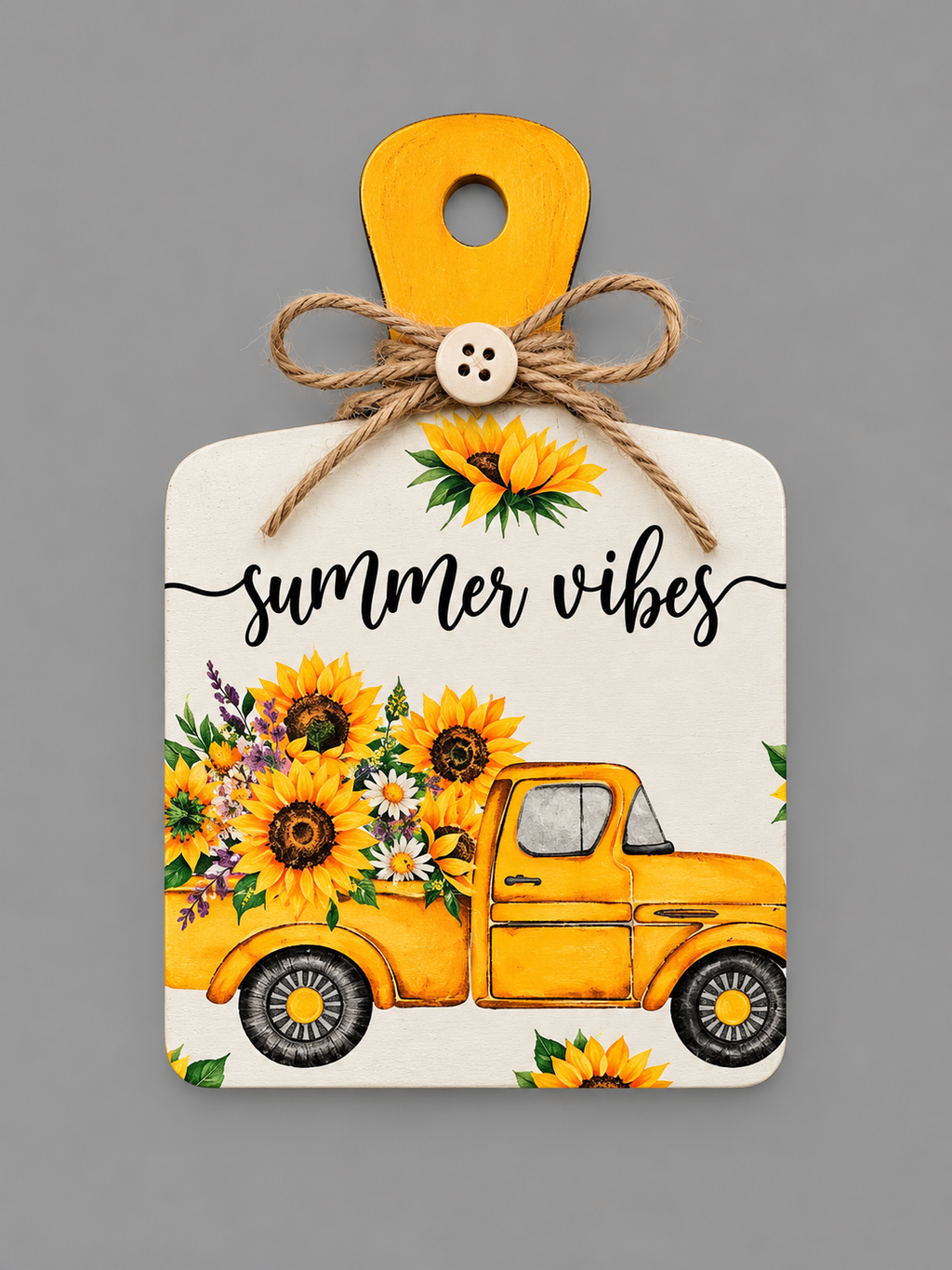"Summer Vibes" Sunflower Cutting Board Wall Sign