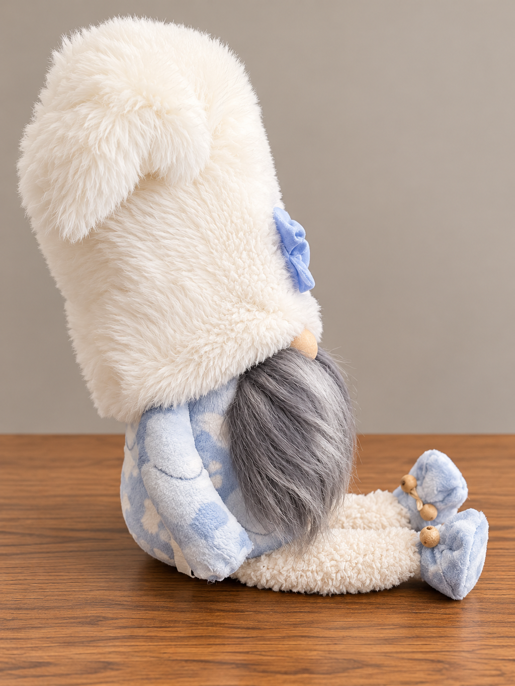 Blue Grey Elephant Plush Gnome