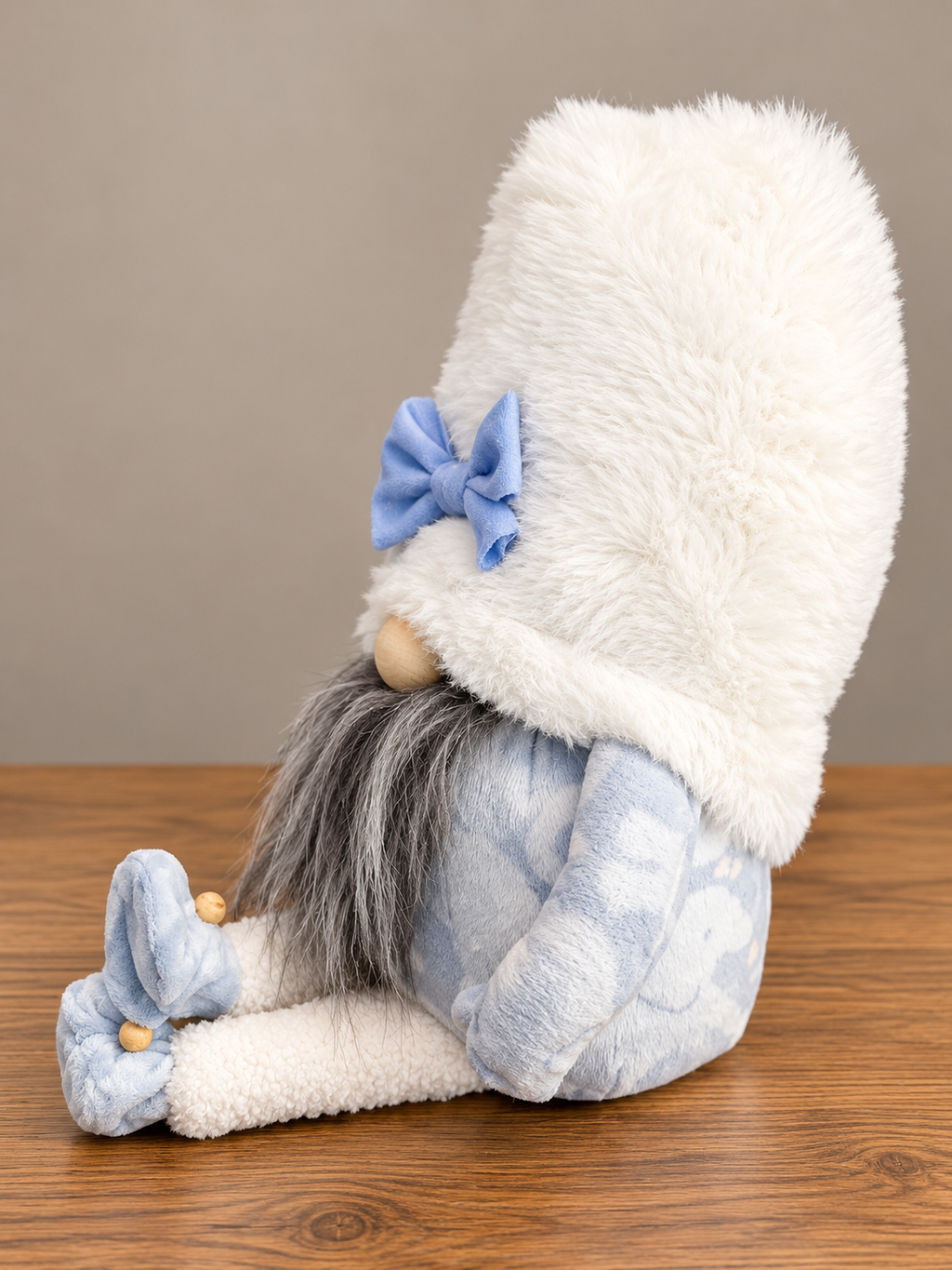 Blue Grey Elephant Plush Gnome