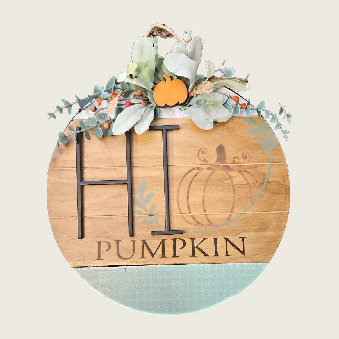 "Hi Pumpkin" Wooden Round